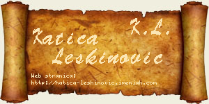 Katica Leškinović vizit kartica